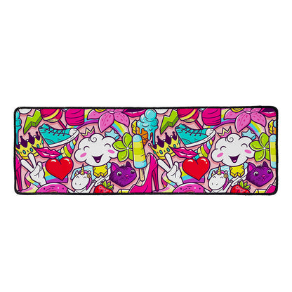 Girly Unicorn Cartoon Pattern Print Long Kitchen Mat