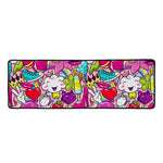 Girly Unicorn Cartoon Pattern Print Long Kitchen Mat