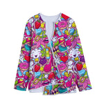 Girly Unicorn Cartoon Pattern Print Long Sleeve Short Coat