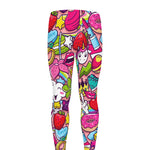 Girly Unicorn Cartoon Pattern Print Men's leggings