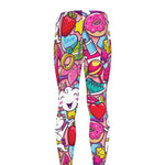 Girly Unicorn Cartoon Pattern Print Men's leggings