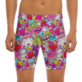 Girly Unicorn Cartoon Pattern Print Men's Long Boxer Briefs