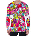 Girly Unicorn Cartoon Pattern Print Men's Long Sleeve T-Shirt