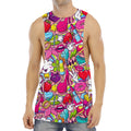 Girly Unicorn Cartoon Pattern Print Men's Muscle Tank Top