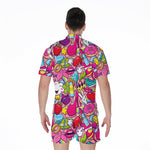 Girly Unicorn Cartoon Pattern Print Men's Rompers