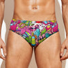 Girly Unicorn Cartoon Pattern Print Men's Swim Briefs