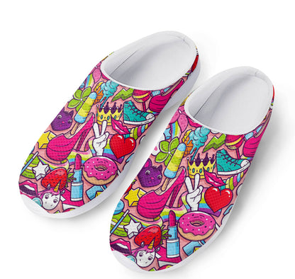 Girly Unicorn Cartoon Pattern Print Mesh Casual Shoes