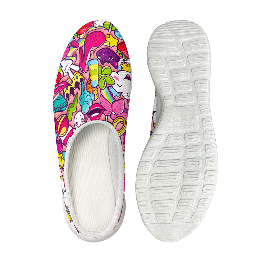 Girly Unicorn Cartoon Pattern Print Mesh Casual Shoes