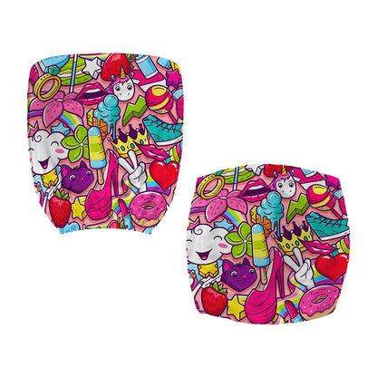 Girly Unicorn Cartoon Pattern Print Office Chair Cover