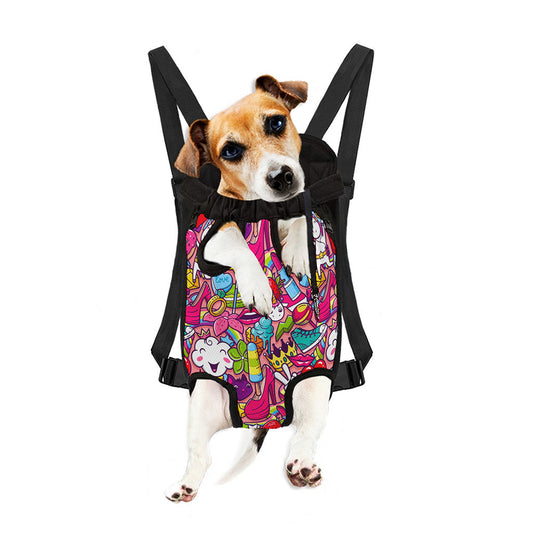 Girly Unicorn Cartoon Pattern Print Pet Carrier Backpack