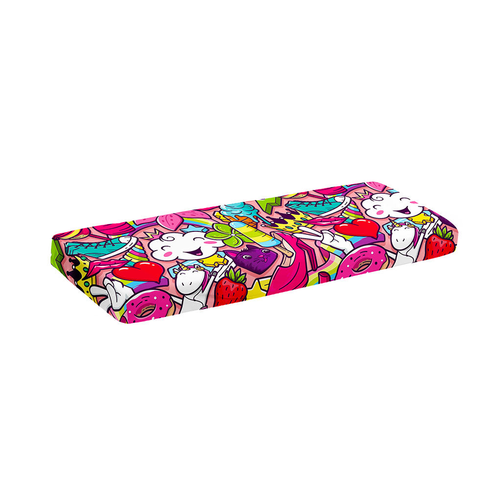 Girly Unicorn Cartoon Pattern Print Piano Keyboard Cover