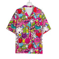 Girly Unicorn Cartoon Pattern Print Rayon Hawaiian Shirt