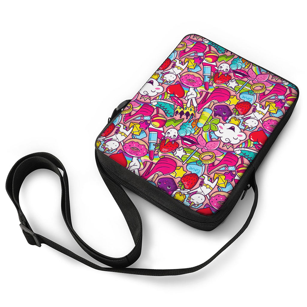Girly Unicorn Cartoon Pattern Print Rectangular Crossbody Bag