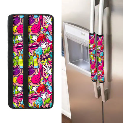 Girly Unicorn Cartoon Pattern Print Refrigerator Handle Covers