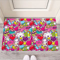 Girly Unicorn Cartoon Pattern Print Rubber Doormat