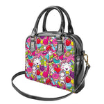 Girly Unicorn Cartoon Pattern Print Shoulder Handbag