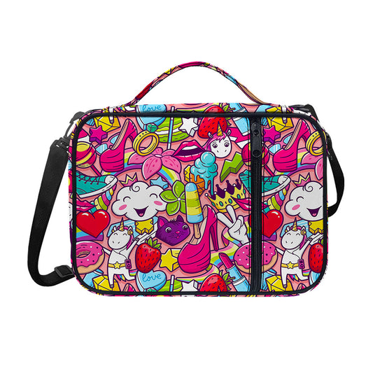 Girly Unicorn Cartoon Pattern Print Shoulder Strap Bible Bag