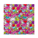 Girly Unicorn Cartoon Pattern Print Silk Bandana