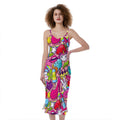 Girly Unicorn Cartoon Pattern Print Slim Fit Midi Cami Dress