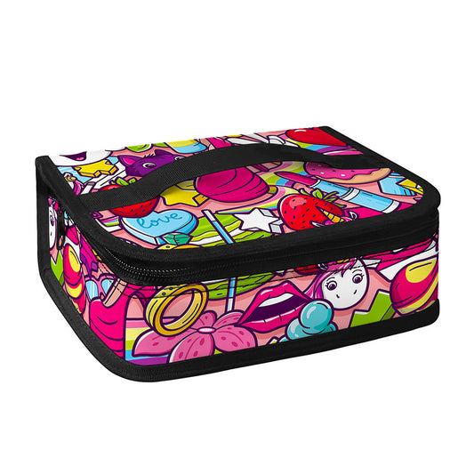 Girly Unicorn Cartoon Pattern Print Small Lunch Bag
