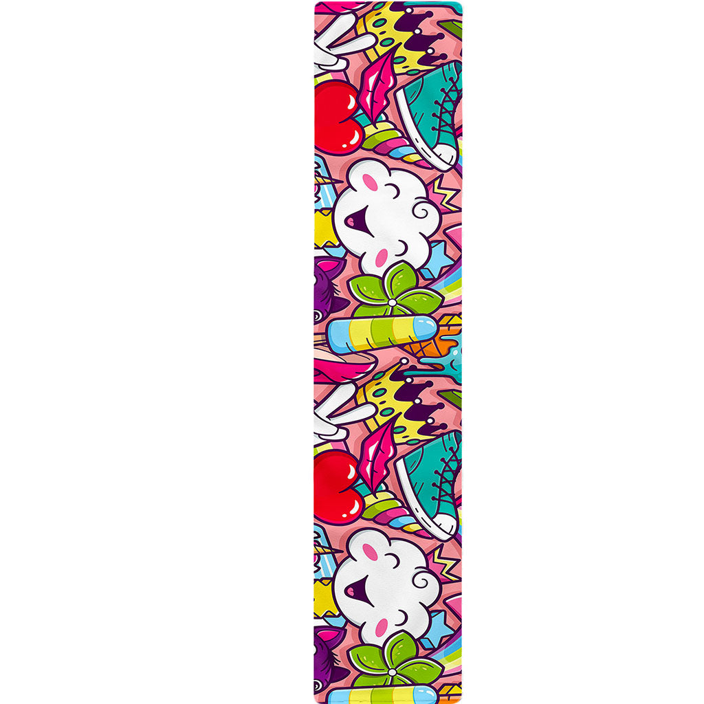 Girly Unicorn Cartoon Pattern Print Table Runner