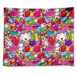 Girly Unicorn Cartoon Pattern Print Tapestry