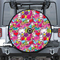 Girly Unicorn Cartoon Pattern Print Tire Cover With Camera Hole