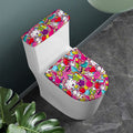 Girly Unicorn Cartoon Pattern Print Toilet Lid And Tank Cover Set