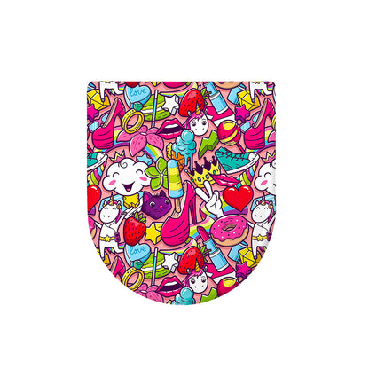 Girly Unicorn Cartoon Pattern Print Toilet Lid Cover