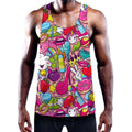 Girly Unicorn Cartoon Pattern Print Men's Workout Tank Top