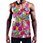 Girly Unicorn Cartoon Pattern Print Training Tank Top