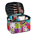 Girly Unicorn Cartoon Pattern Print Travel Makeup Bag