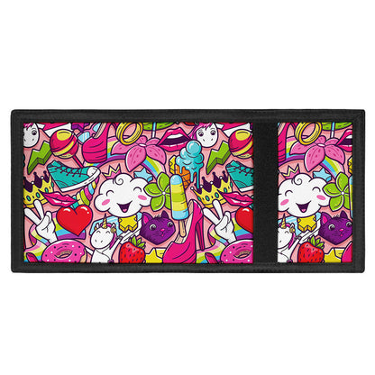 Girly Unicorn Cartoon Pattern Print Trifold Wallet