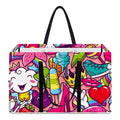 Girly Unicorn Cartoon Pattern Print Utility Tote Bag