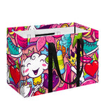 Girly Unicorn Cartoon Pattern Print Utility Tote Bag
