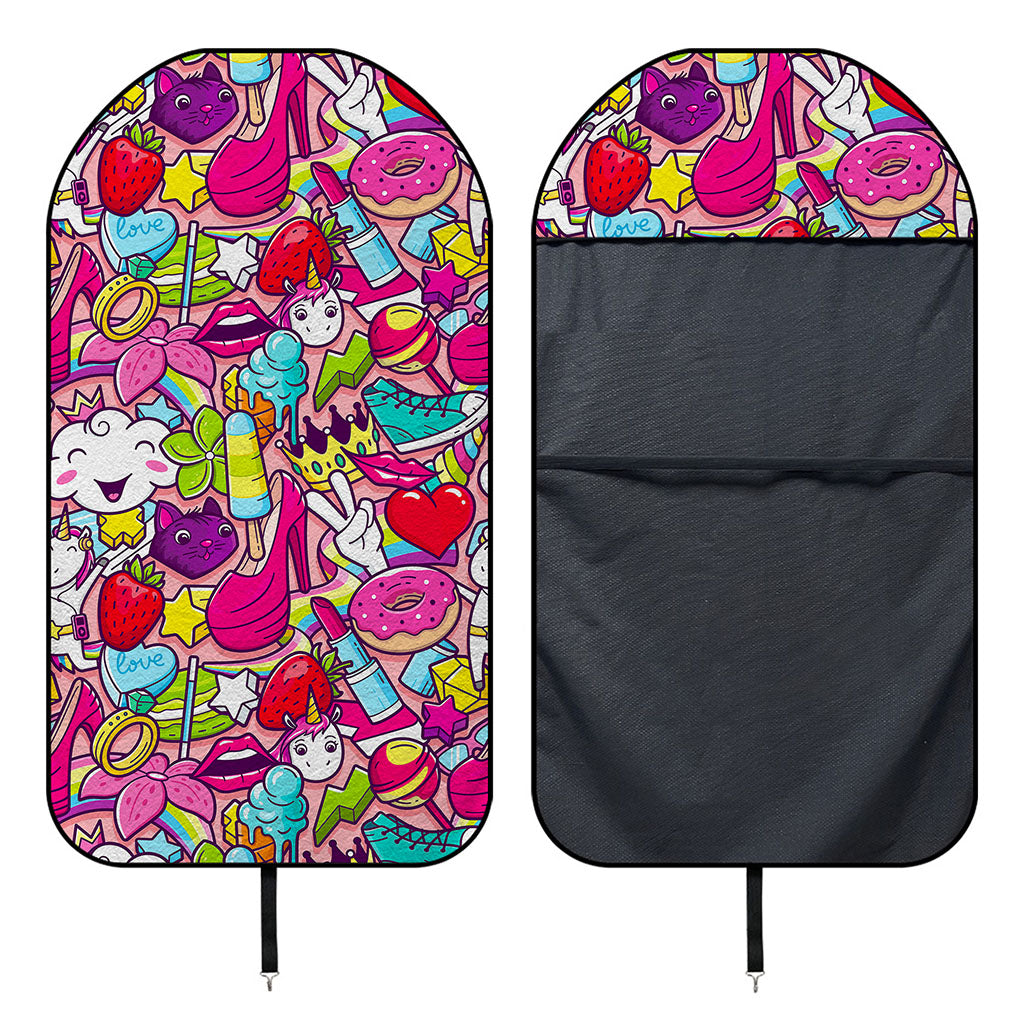 Girly Unicorn Cartoon Pattern Print Waterproof Car Seat Cover