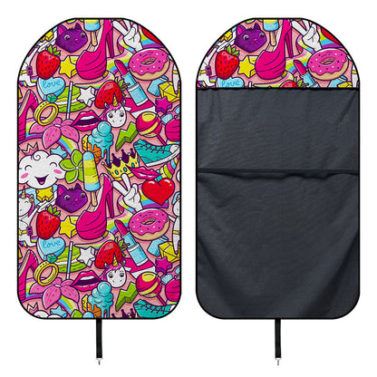 Girly Unicorn Cartoon Pattern Print Waterproof Car Seat Cover