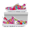 Girly Unicorn Cartoon Pattern Print White Running Shoes