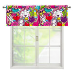 Girly Unicorn Cartoon Pattern Print Window Valance