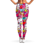 Girly Unicorn Cartoon Pattern Print Women's Leggings