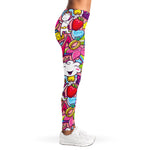 Girly Unicorn Cartoon Pattern Print Women's Leggings