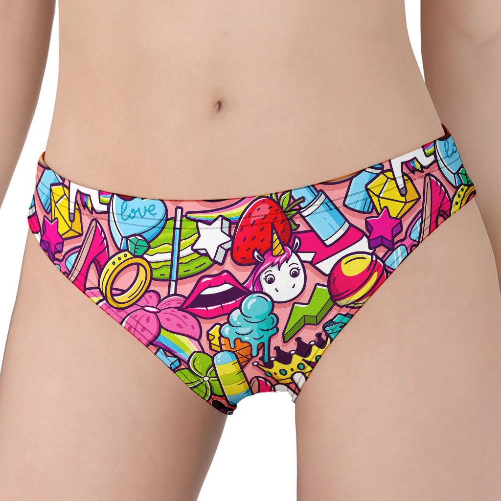 Girly Unicorn Cartoon Pattern Print Women's Panties