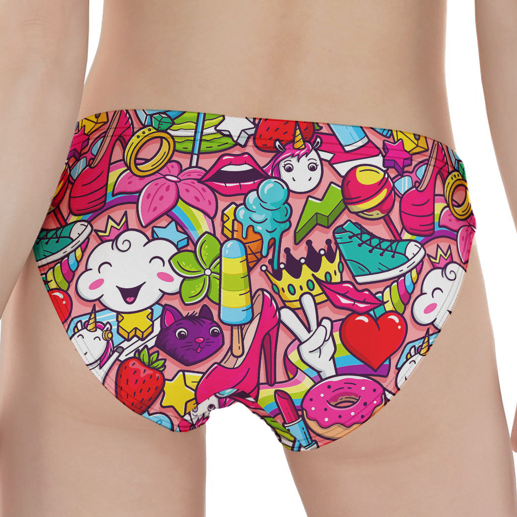 Girly Unicorn Cartoon Pattern Print Women's Panties