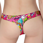 Girly Unicorn Cartoon Pattern Print Women's Thong