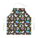 Girly Unicorn Donut Pattern Print Adjustable Apron