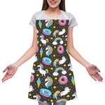 Girly Unicorn Donut Pattern Print Adjustable Apron