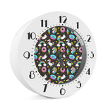 Girly Unicorn Donut Pattern Print Alarm Clock