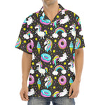 Girly Unicorn Donut Pattern Print Aloha Shirt