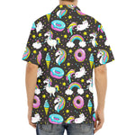 Girly Unicorn Donut Pattern Print Aloha Shirt