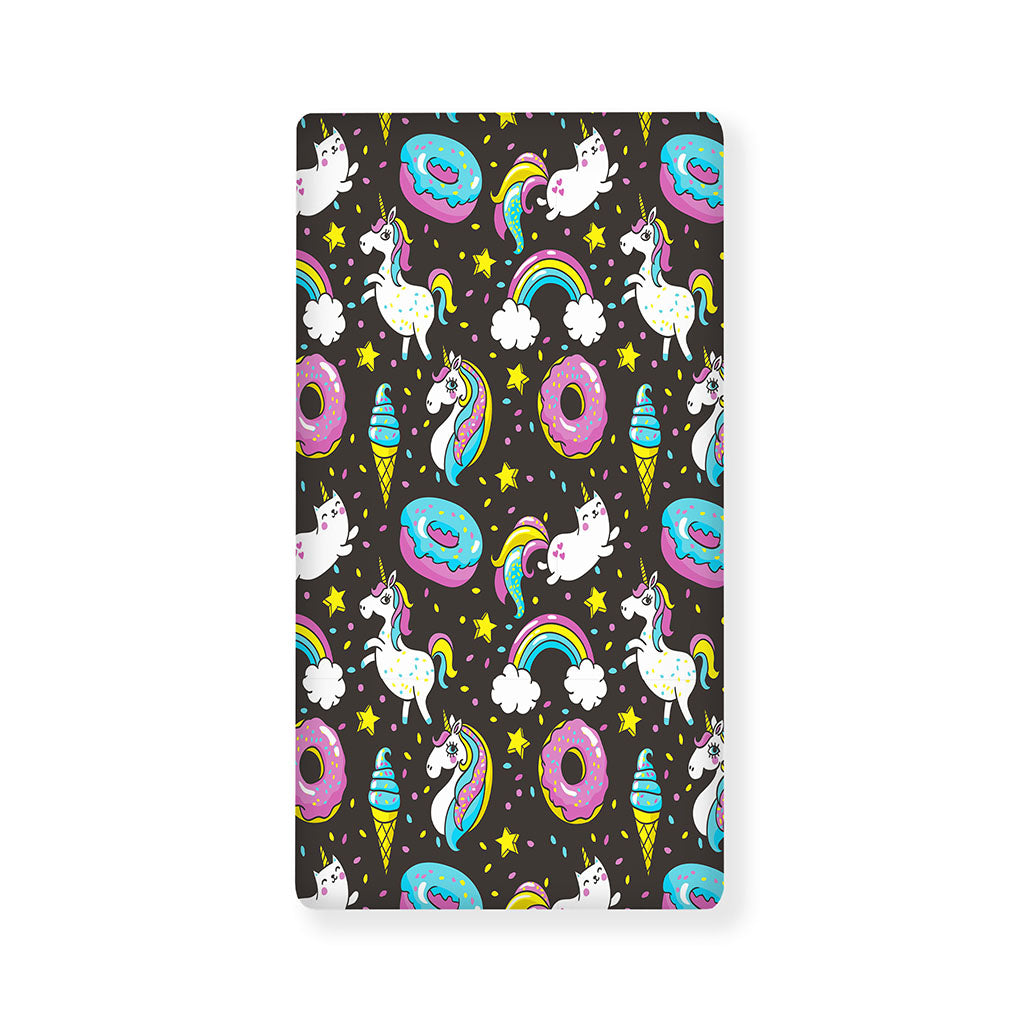 Girly Unicorn Donut Pattern Print Baby Crib Sheet